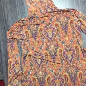 SOLD-Travel Smith Women’s Orange Brown Tneck Large